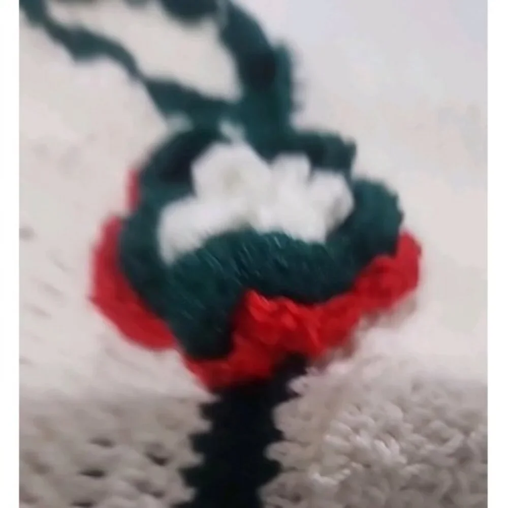 Handmade‎ Crocheted Christmas Dress for 18 In American Girl Type Doll Red Green